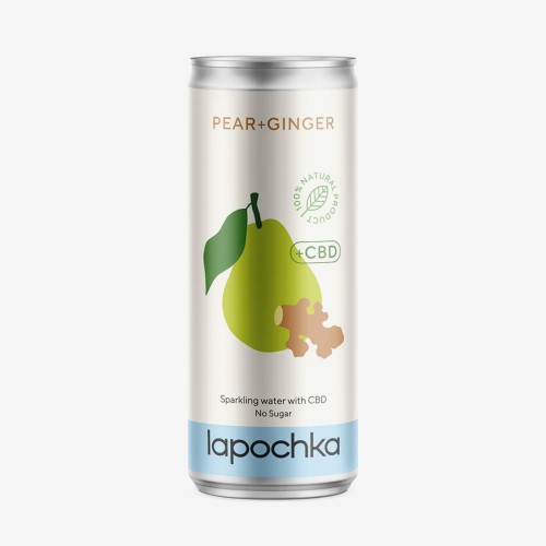 Лимонад Lapochka - Груша + Имбирь + CBD (0.33 л) алк. 0% / Lemonade